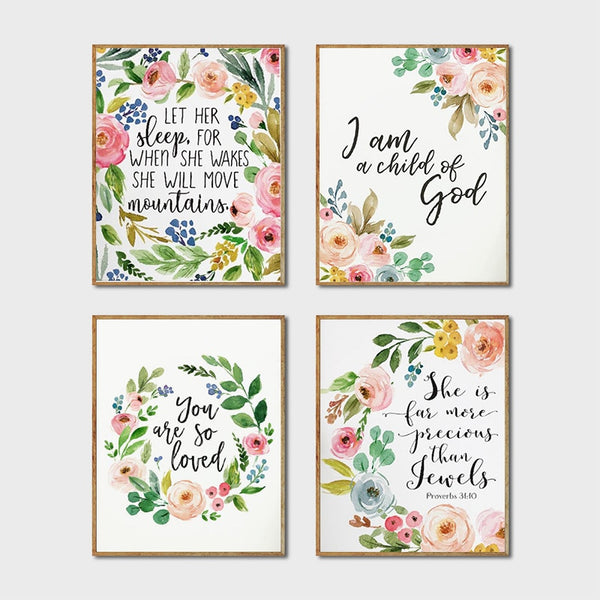 Christian Floral Posters